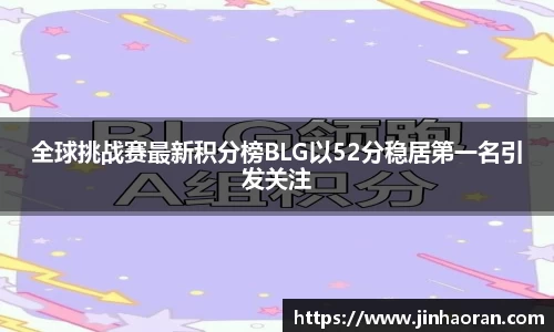 全球挑战赛最新积分榜BLG以52分稳居第一名引发关注